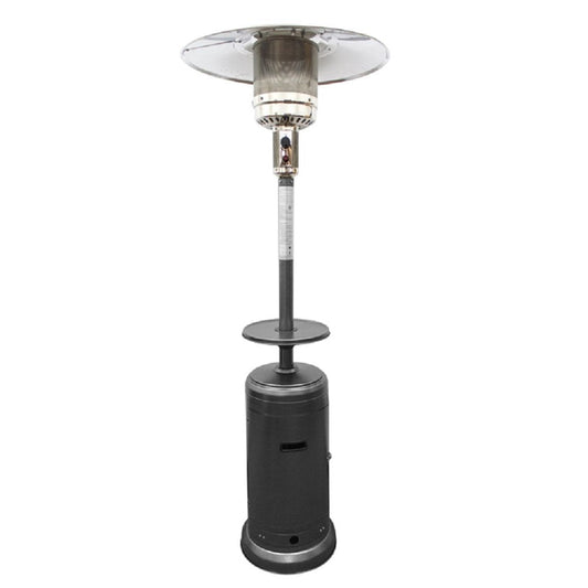 48000 BTU Silver Steel Propane Cylindrical Pole Standing Patio Heater HomeRoots