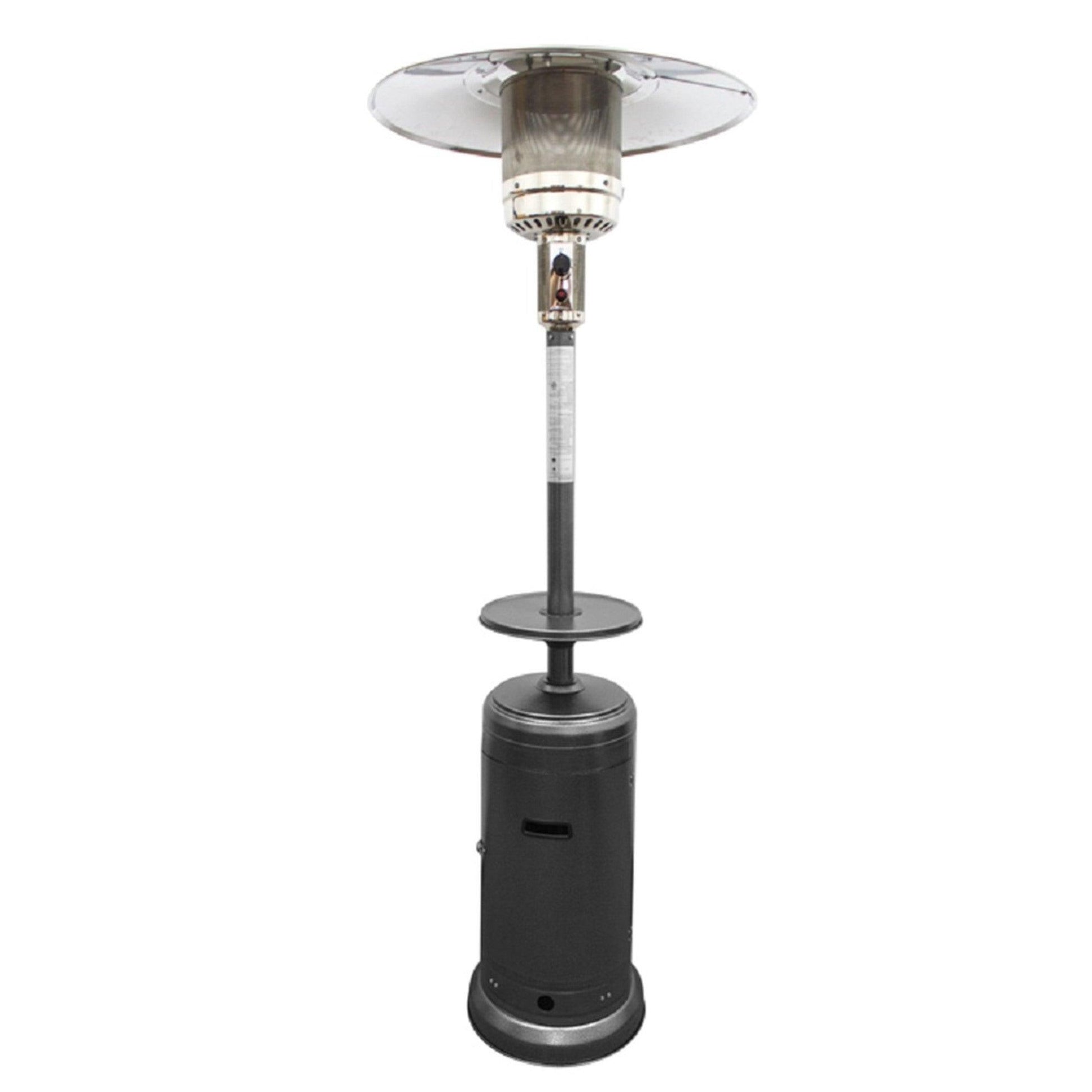 48000 BTU Silver Steel Propane Cylindrical Pole Standing Patio Heater - FurniFindUSA