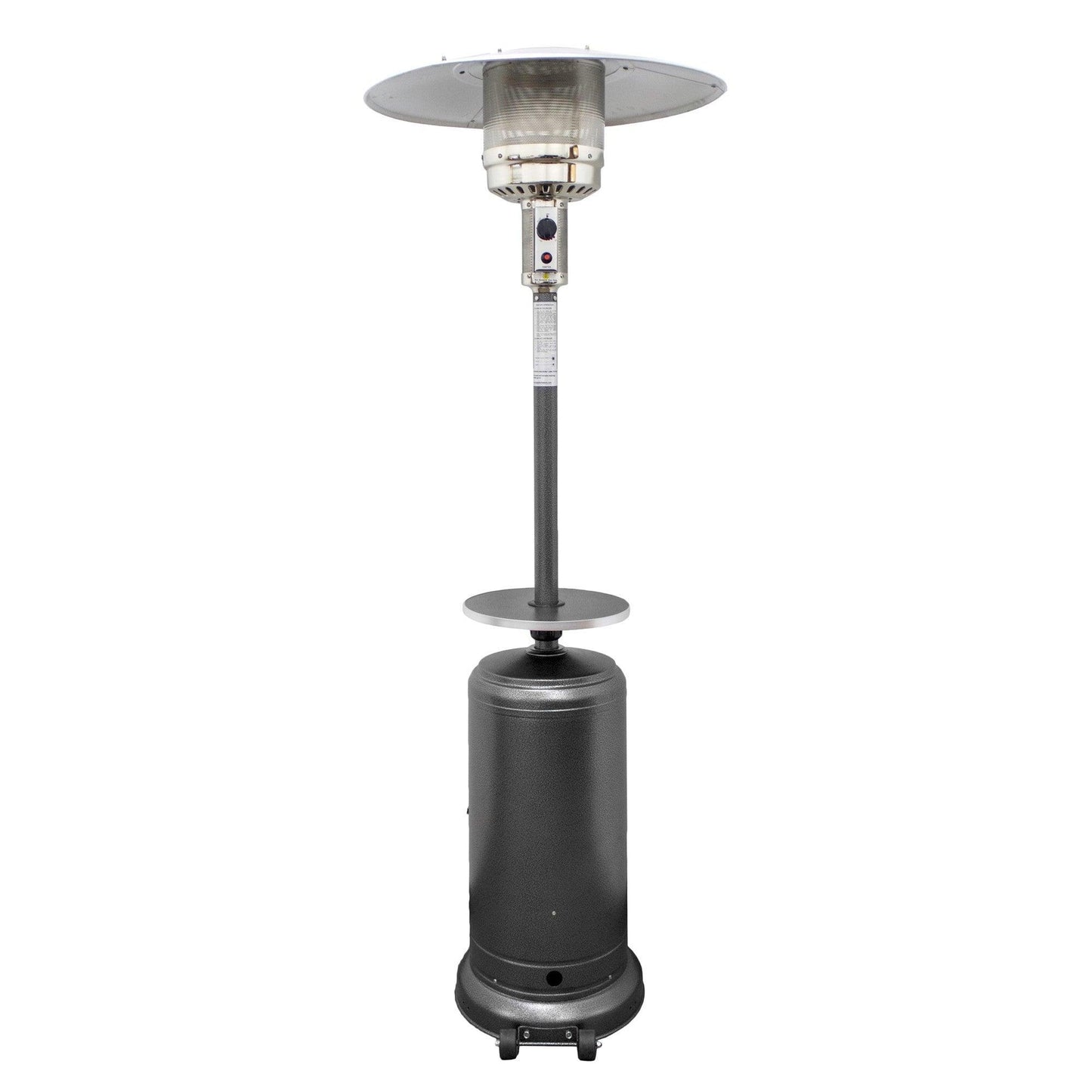 48000 BTU Silver Steel Propane Cylindrical Pole Standing Patio Heater - FurniFindUSA