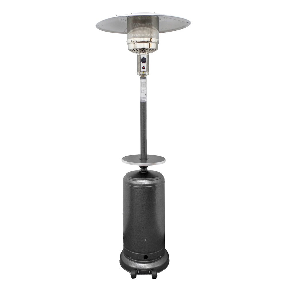 48000 BTU Silver Steel Propane Cylindrical Pole Standing Patio Heater HomeRoots