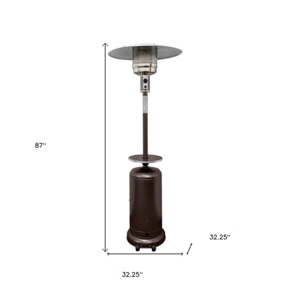 48000 BTU Bronze Steel Propane Cylindrical Pole Standing Patio Heater - FurniFindUSA