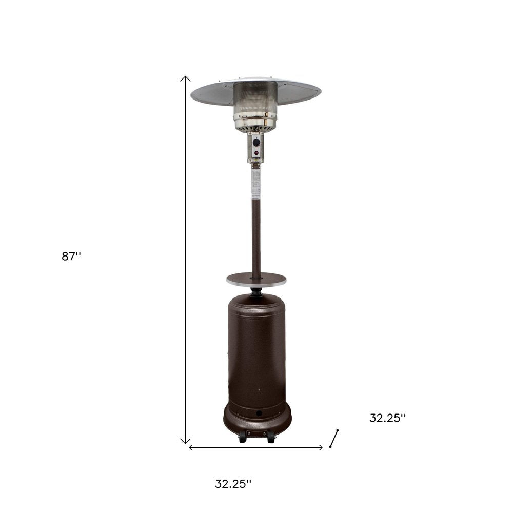 48000 BTU Bronze Steel Propane Cylindrical Pole Standing Patio Heater HomeRoots