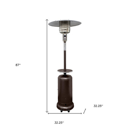 48000 BTU Bronze Steel Propane Cylindrical Pole Standing Patio Heater HomeRoots