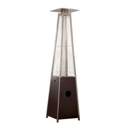 41000 BTU Brown Steel Propane Triangular Pyramid Standing Patio Heater - FurniFindUSA