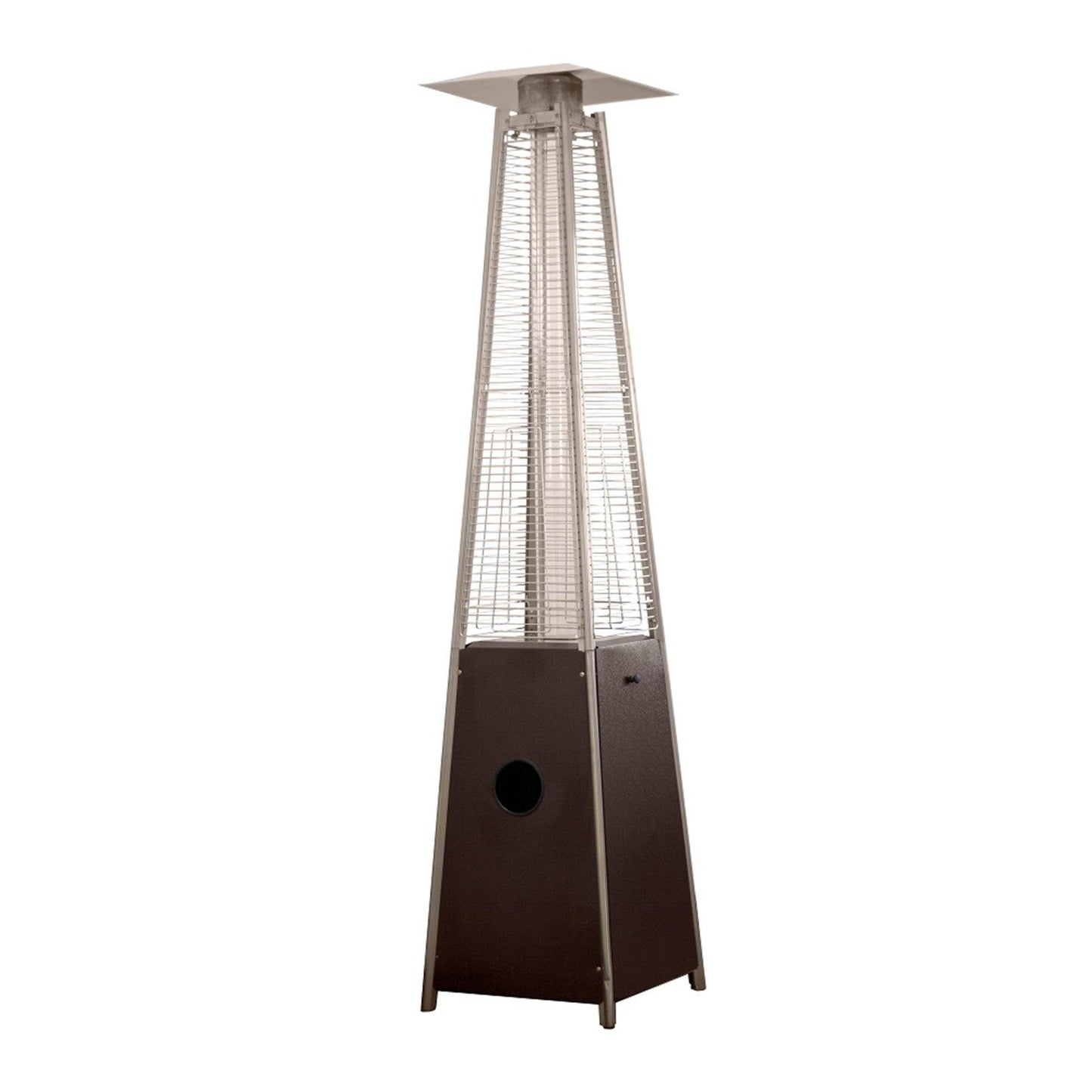 41000 BTU Brown Steel Propane Triangular Pyramid Standing Patio Heater - FurniFindUSA