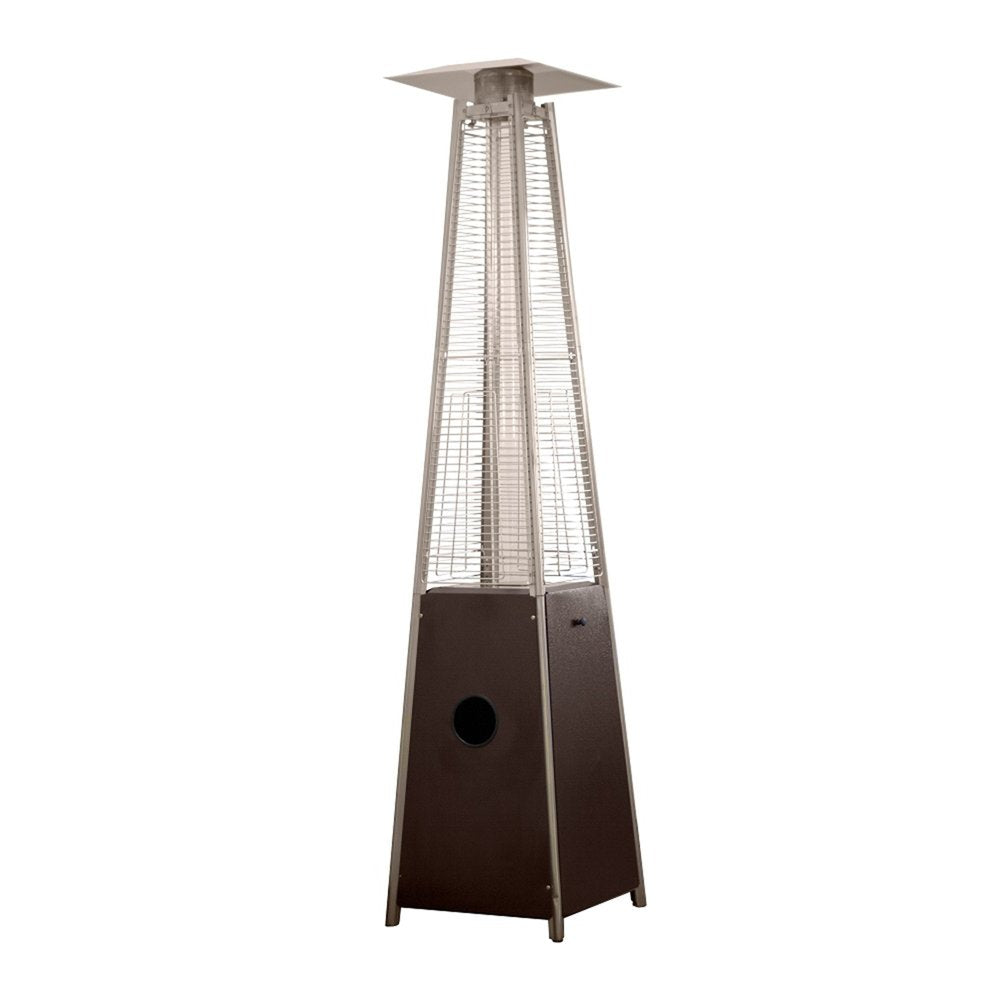 41000 BTU Brown Steel Propane Triangular Pyramid Standing Patio Heater HomeRoots