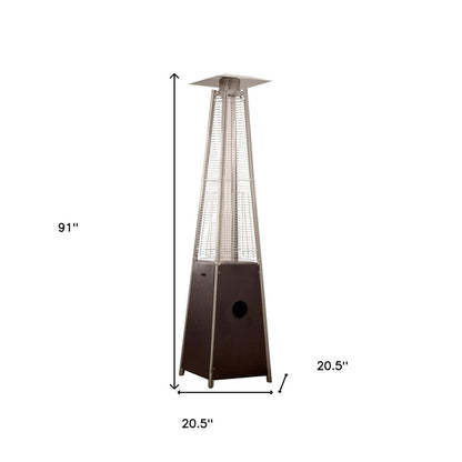 41000 BTU Brown Steel Propane Triangular Pyramid Standing Patio Heater HomeRoots