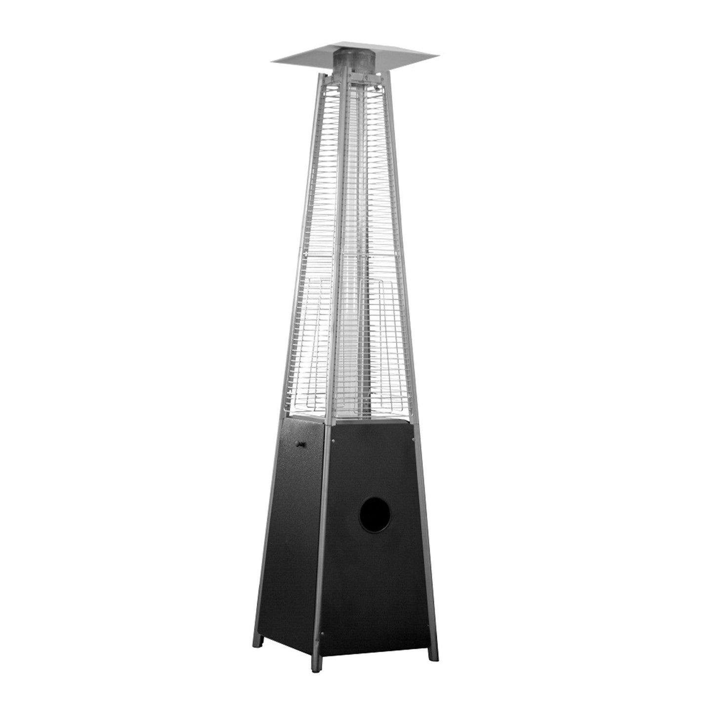 41000 BTU Black Steel Propane Triangular Pyramid Standing Patio Heater - FurniFindUSA