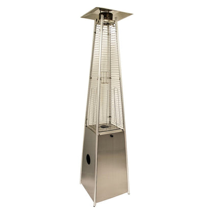 41000 BTU Silver Steel Propane Triangular Pyramid Standing Patio Heater HomeRoots
