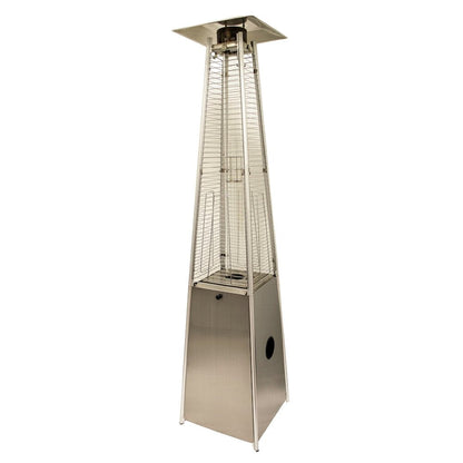 41000 BTU Silver Steel Propane Triangular Pyramid Standing Patio Heater HomeRoots