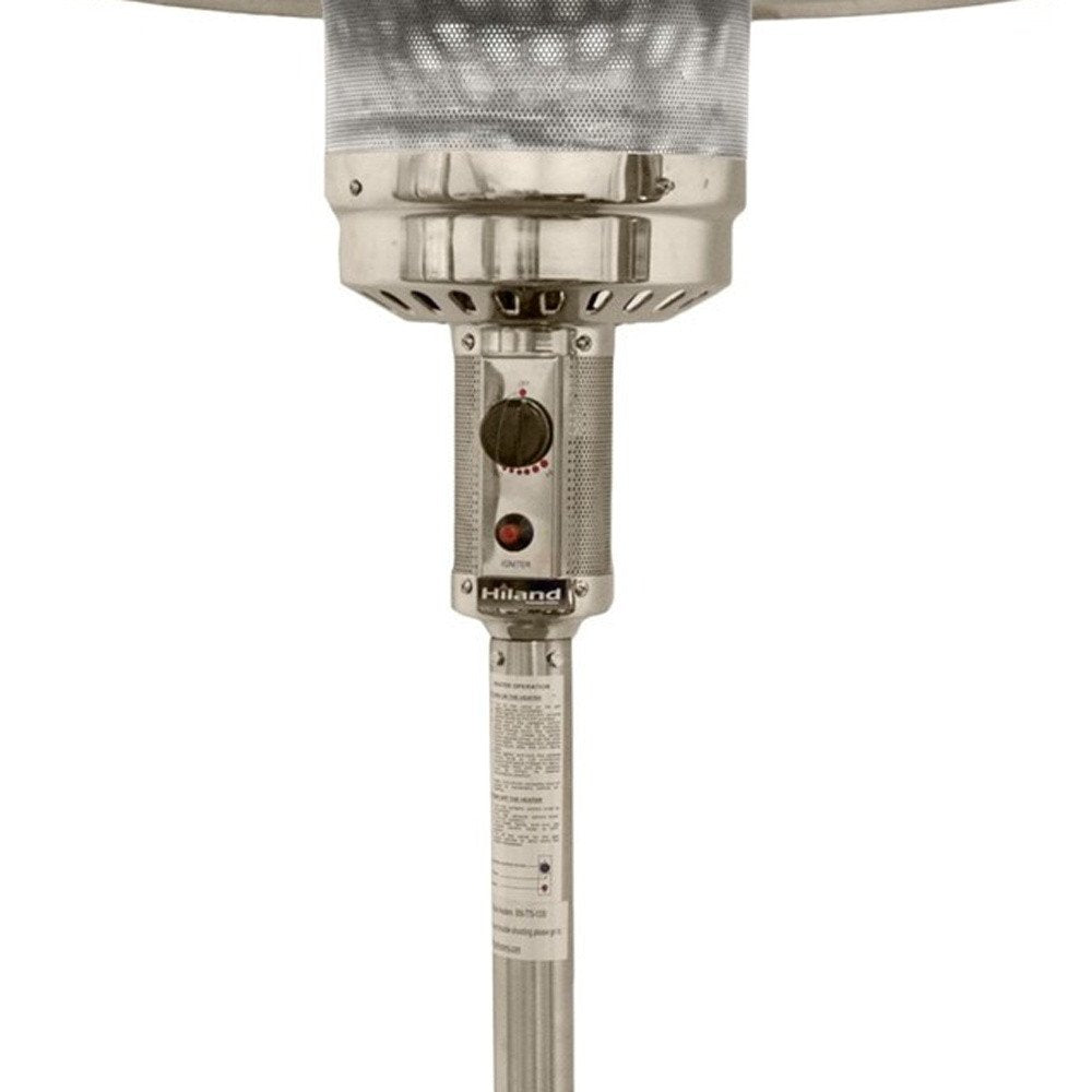 48000 BTU Silver Steel Propane Cylindrical Pole Standing Patio Heater HomeRoots