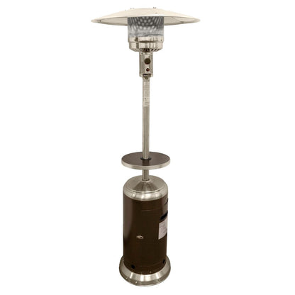 48000 BTU Silver Steel Propane Cylindrical Pole Standing Patio Heater HomeRoots