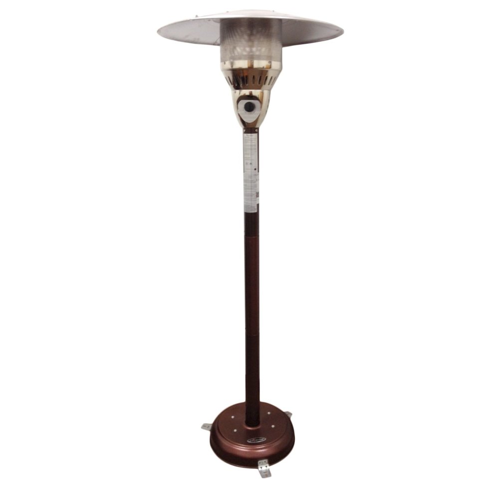 41000 BTU Bronze Steel Natural Gas Cylindrical Pole Standing Patio Heater HomeRoots