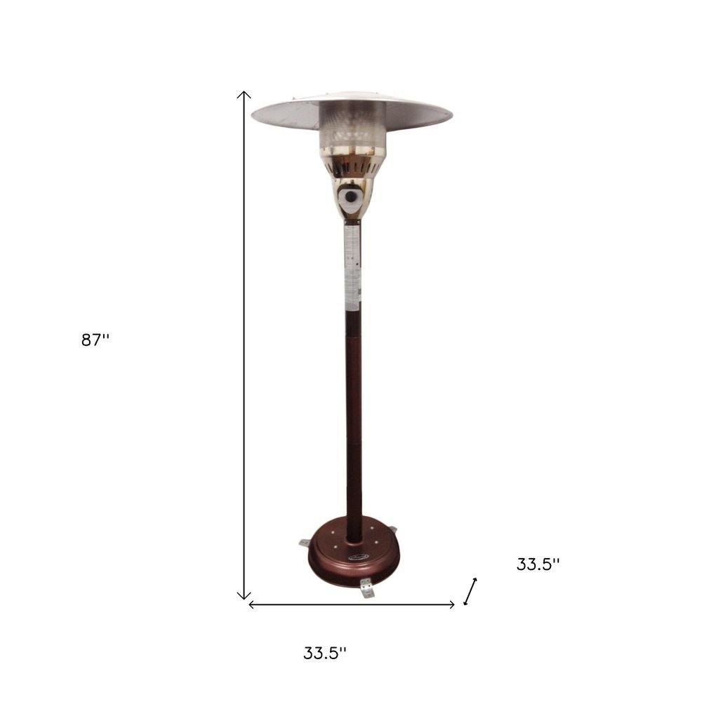 41000 BTU Bronze Steel Natural Gas Cylindrical Pole Standing Patio Heater HomeRoots