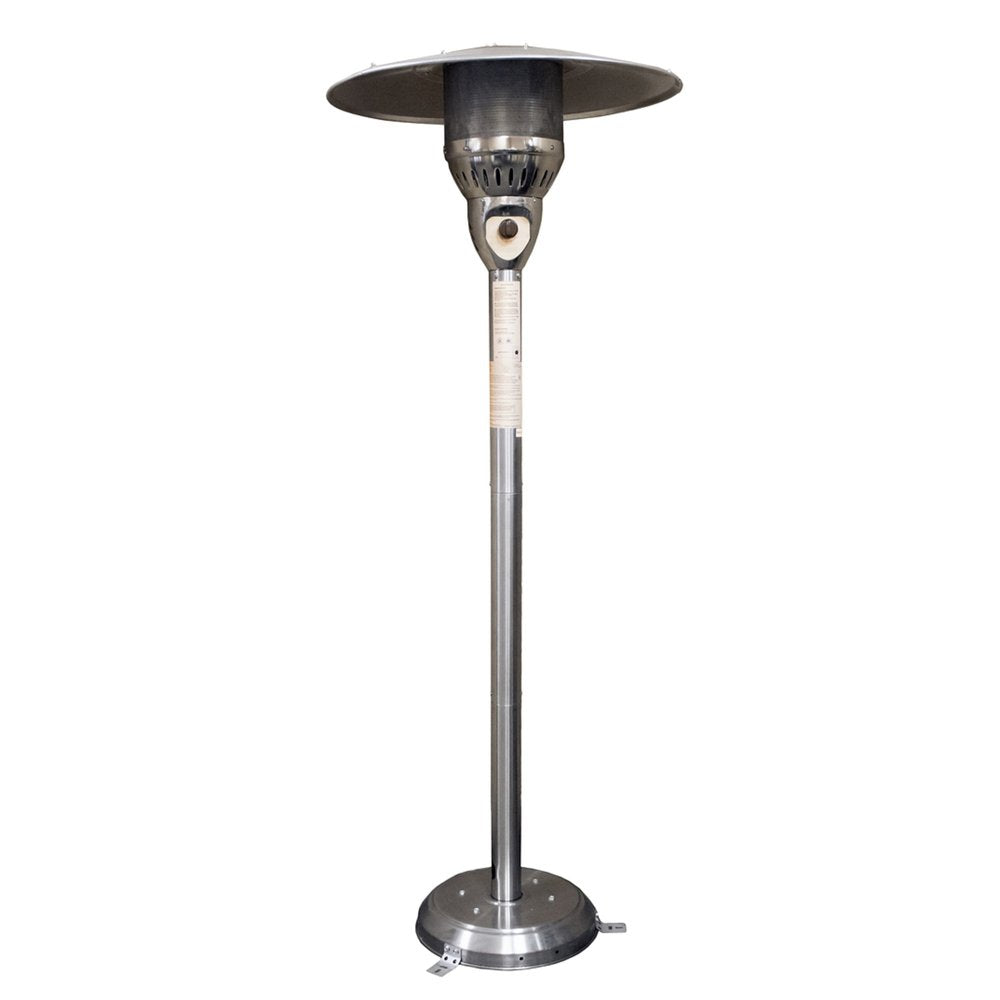 41000 BTU Silver Steel Natural Gas Cylindrical Pole Standing Patio Heater HomeRoots