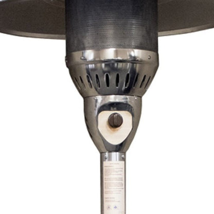 41000 BTU Silver Steel Natural Gas Cylindrical Pole Standing Patio Heater HomeRoots