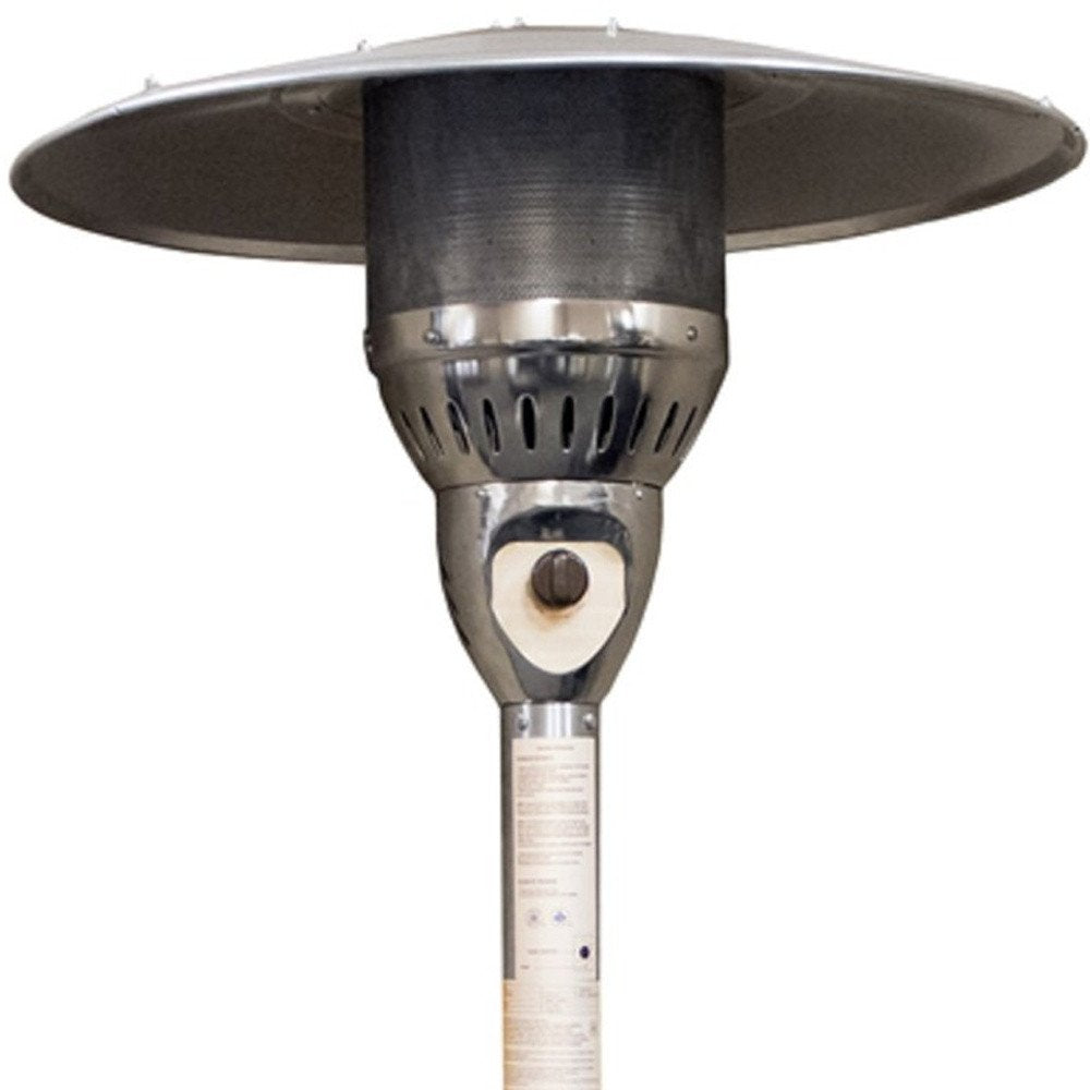 41000 BTU Silver Steel Natural Gas Cylindrical Pole Standing Patio Heater HomeRoots