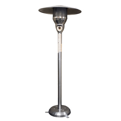 41000 BTU Silver Steel Natural Gas Cylindrical Pole Standing Patio Heater