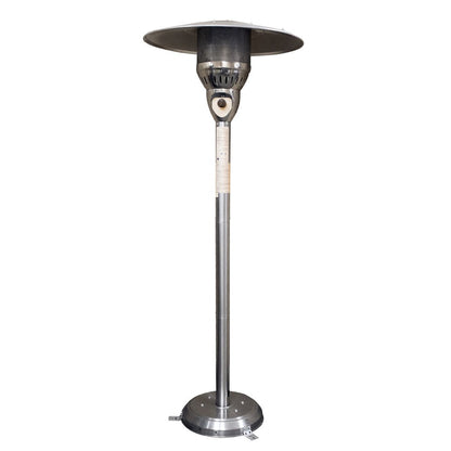 41000 BTU Silver Steel Natural Gas Cylindrical Pole Standing Patio Heater HomeRoots