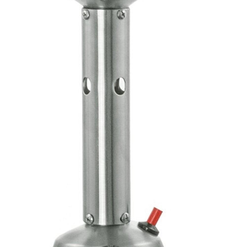11000 BTU Silver Steel Propane Cylindrical Pole Tabletop Patio Heater - FurniFindUSA
