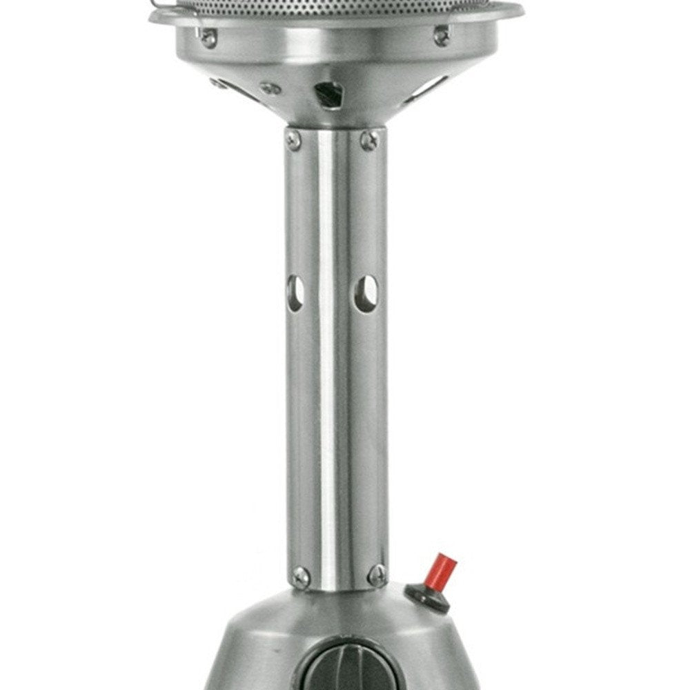 11000 BTU Silver Steel Propane Cylindrical Pole Tabletop Patio Heater HomeRoots