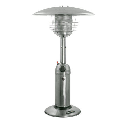 11000 BTU Silver Steel Propane Cylindrical Pole Tabletop Patio Heater HomeRoots