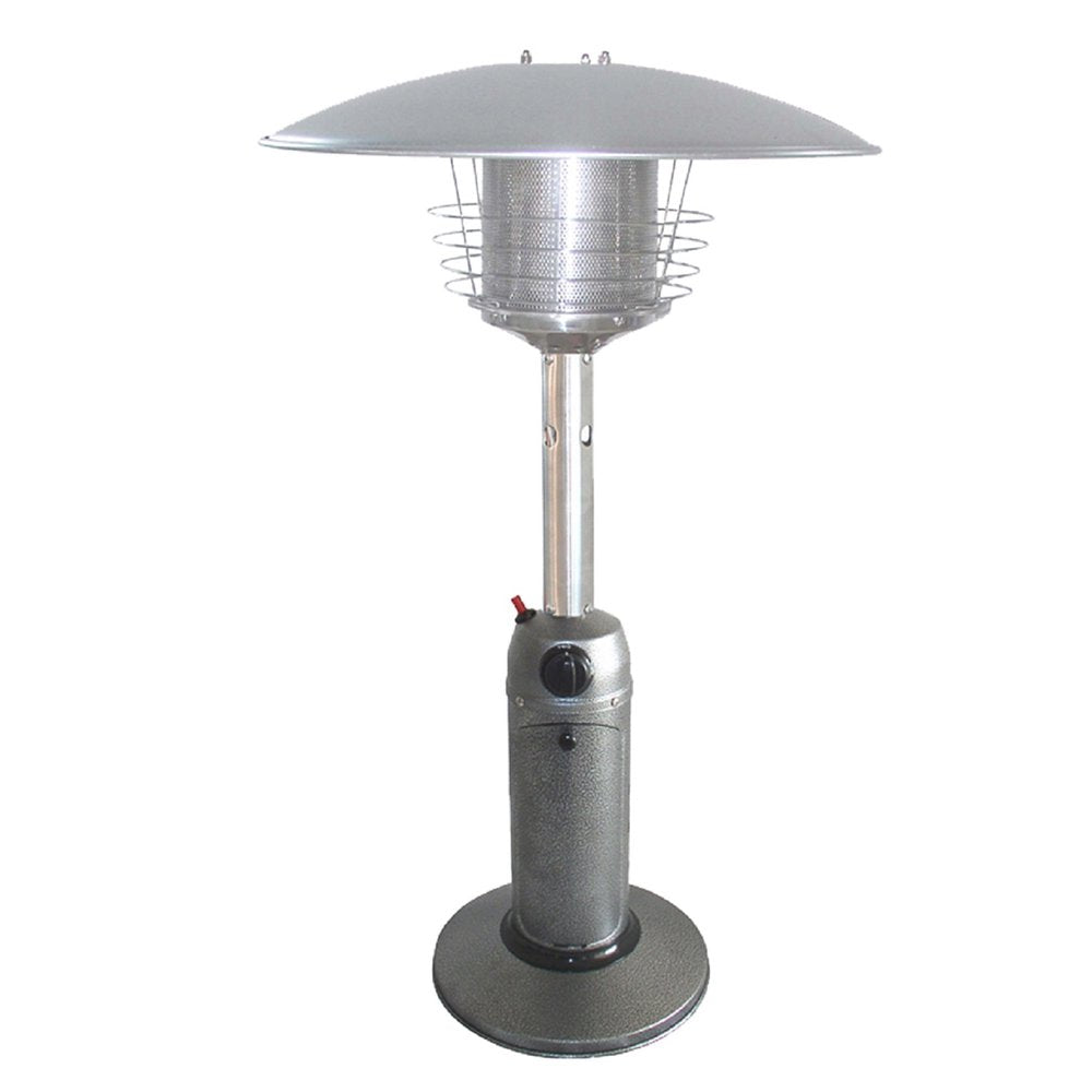 11000 BTU Silver Steel Propane Cylindrical Pole Tabletop Patio Heater HomeRoots