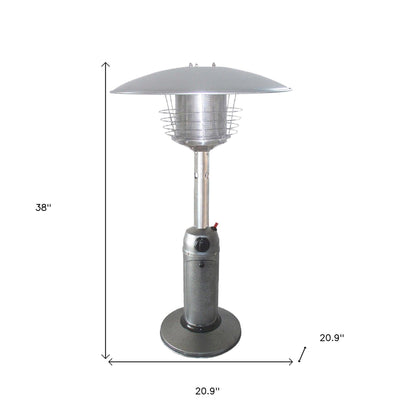 11000 BTU Silver Steel Propane Cylindrical Pole Tabletop Patio Heater - FurniFindUSA