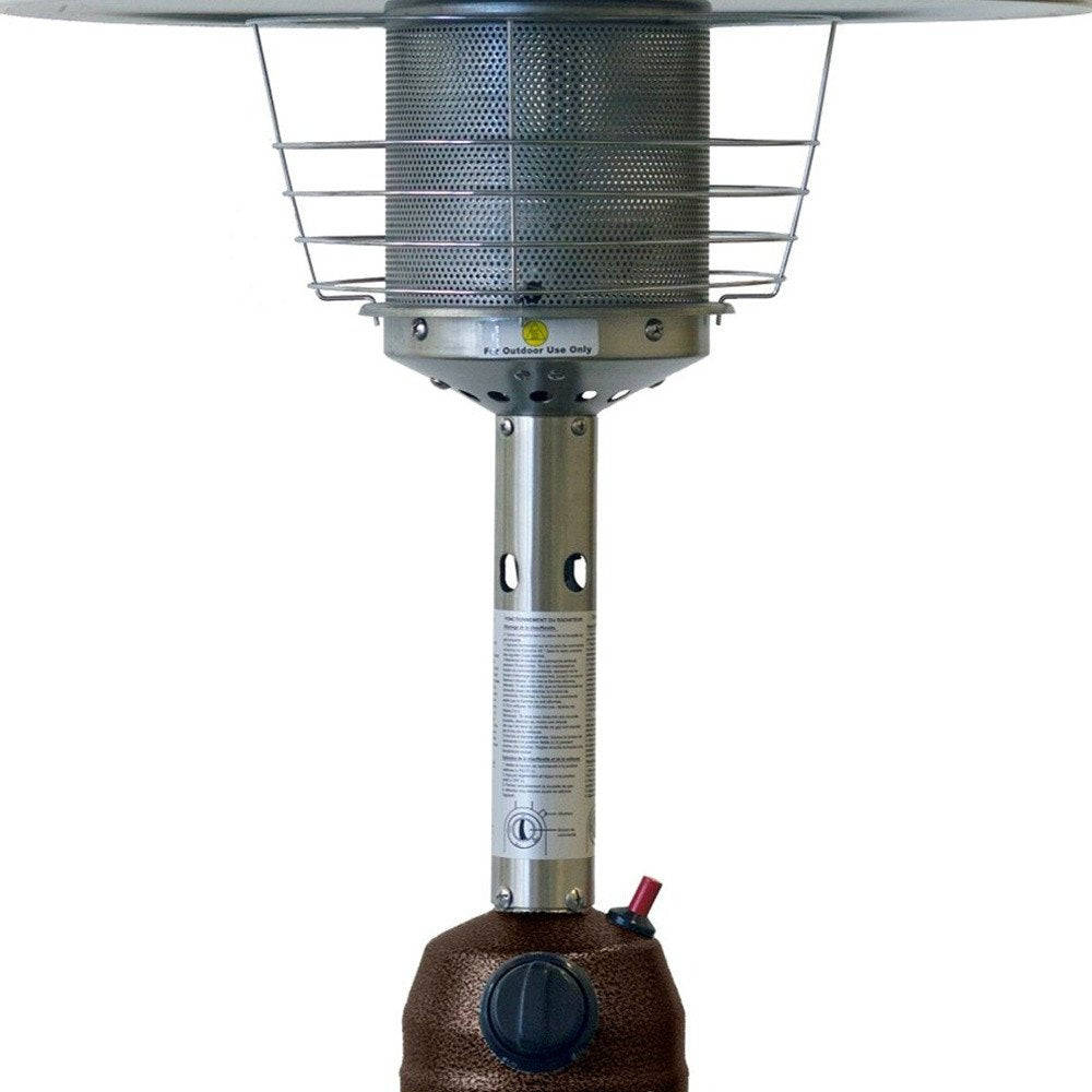 11000 BTU Bronze Steel Propane Cylindrical Pole Tabletop Patio Heater HomeRoots