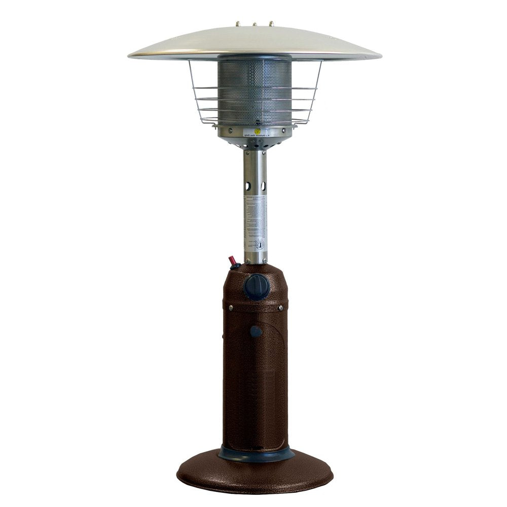 11000 BTU Bronze Steel Propane Cylindrical Pole Tabletop Patio Heater HomeRoots