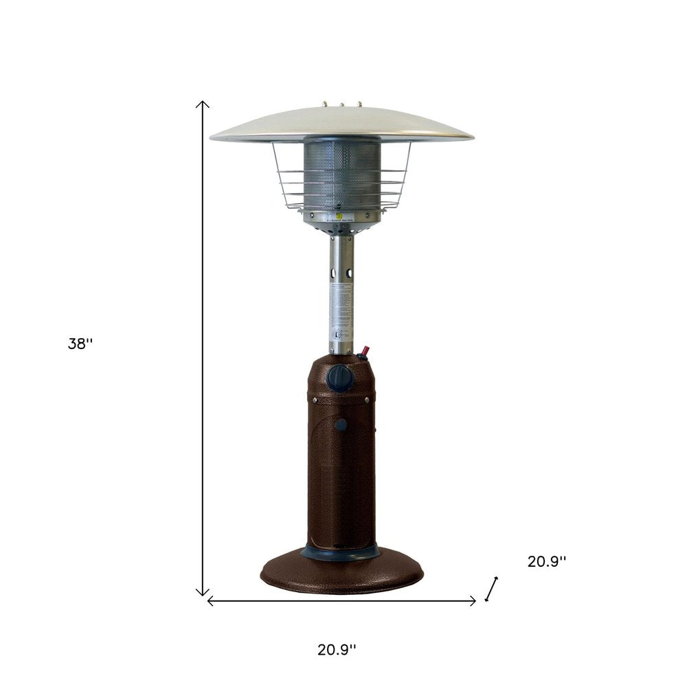 11000 BTU Bronze Steel Propane Cylindrical Pole Tabletop Patio Heater HomeRoots