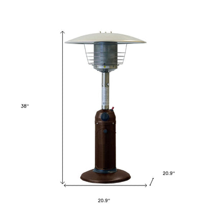 11000 BTU Bronze Steel Propane Cylindrical Pole Tabletop Patio Heater HomeRoots