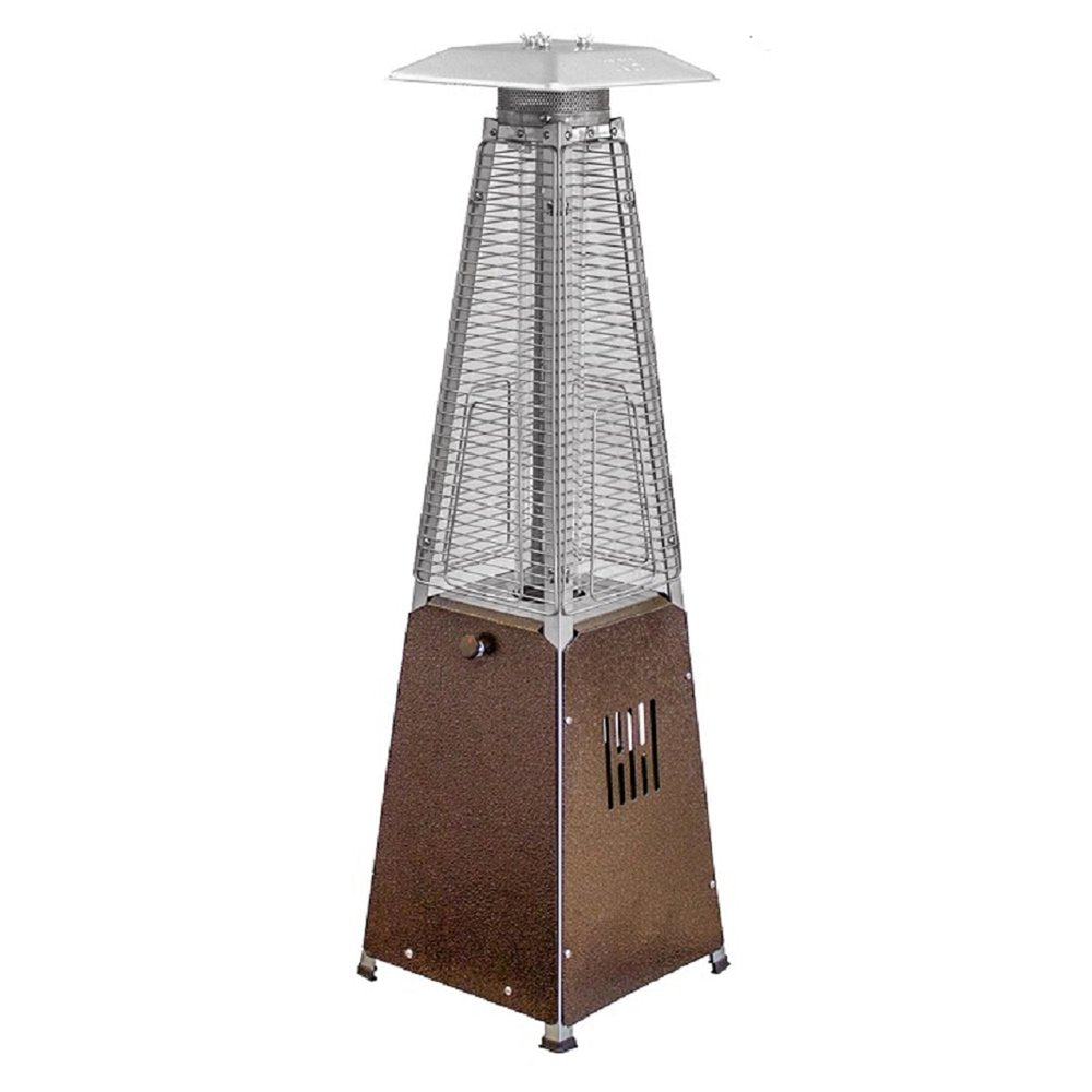 9500 BTU Bronze Steel Propane Triangular Pyramid Tabletop Patio Heater HomeRoots