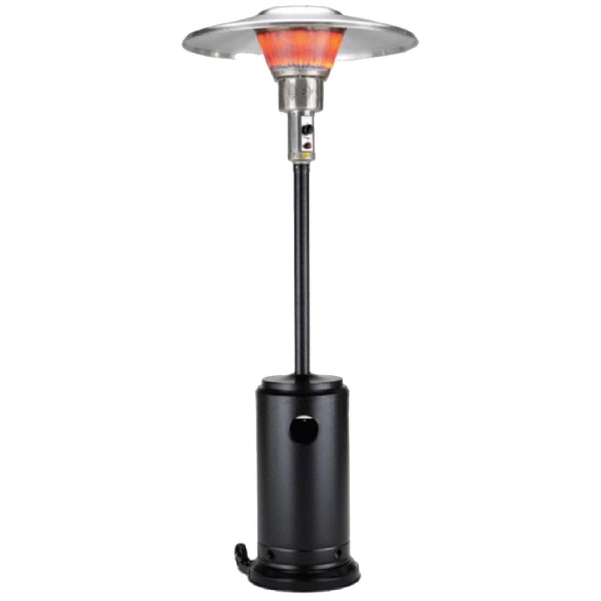 40000 BTU Black Steel Propane Cylindrical Pole Standing Patio Heater - FurniFindUSA