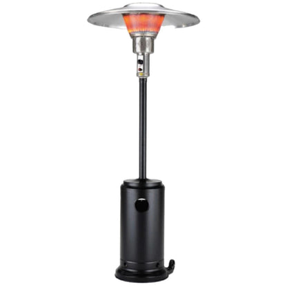 40000 BTU Black Steel Propane Cylindrical Pole Standing Patio Heater - FurniFindUSA