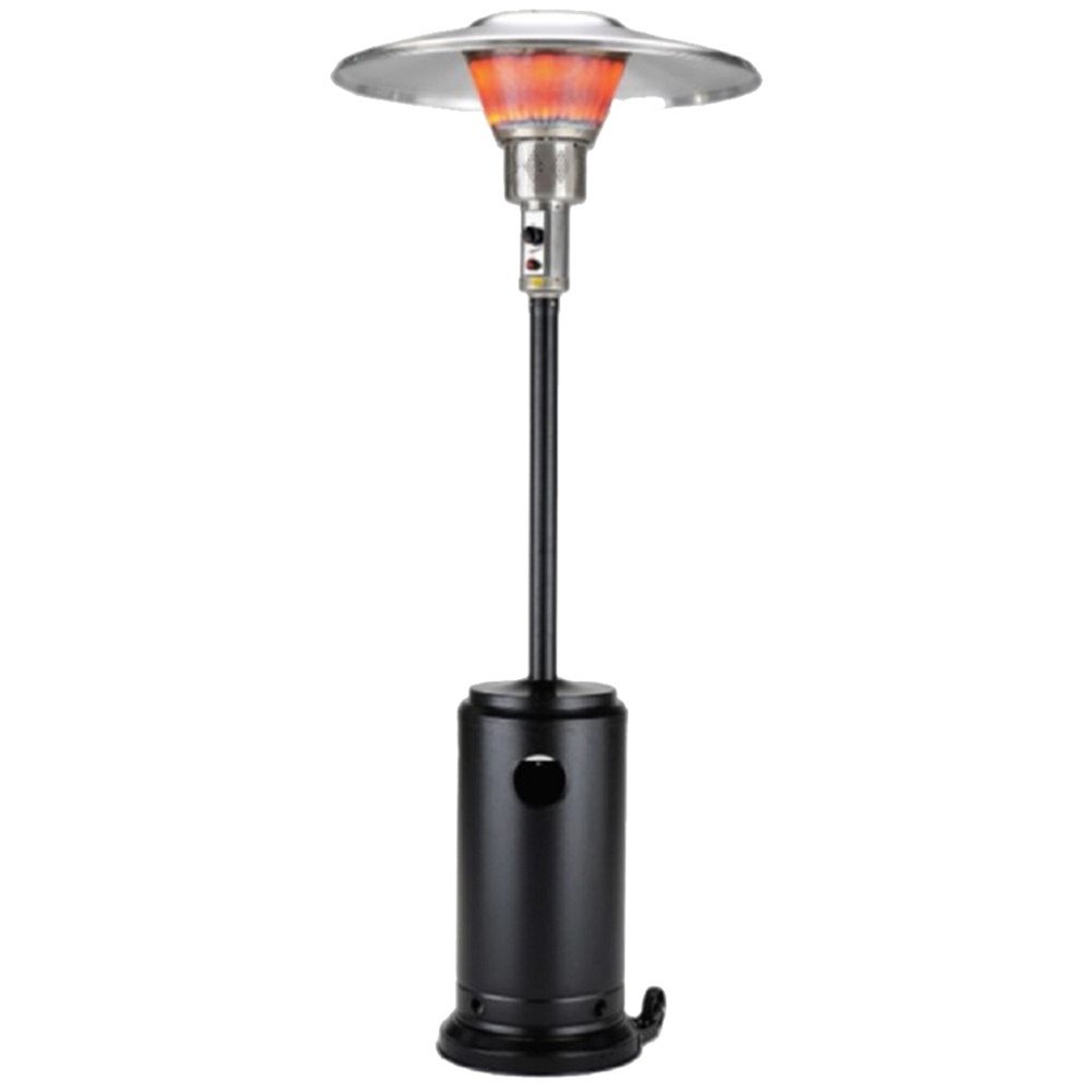 40000 BTU Black Steel Propane Cylindrical Pole Standing Patio Heater HomeRoots