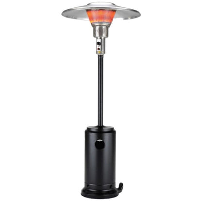 40000 BTU Black Steel Propane Cylindrical Pole Standing Patio Heater HomeRoots