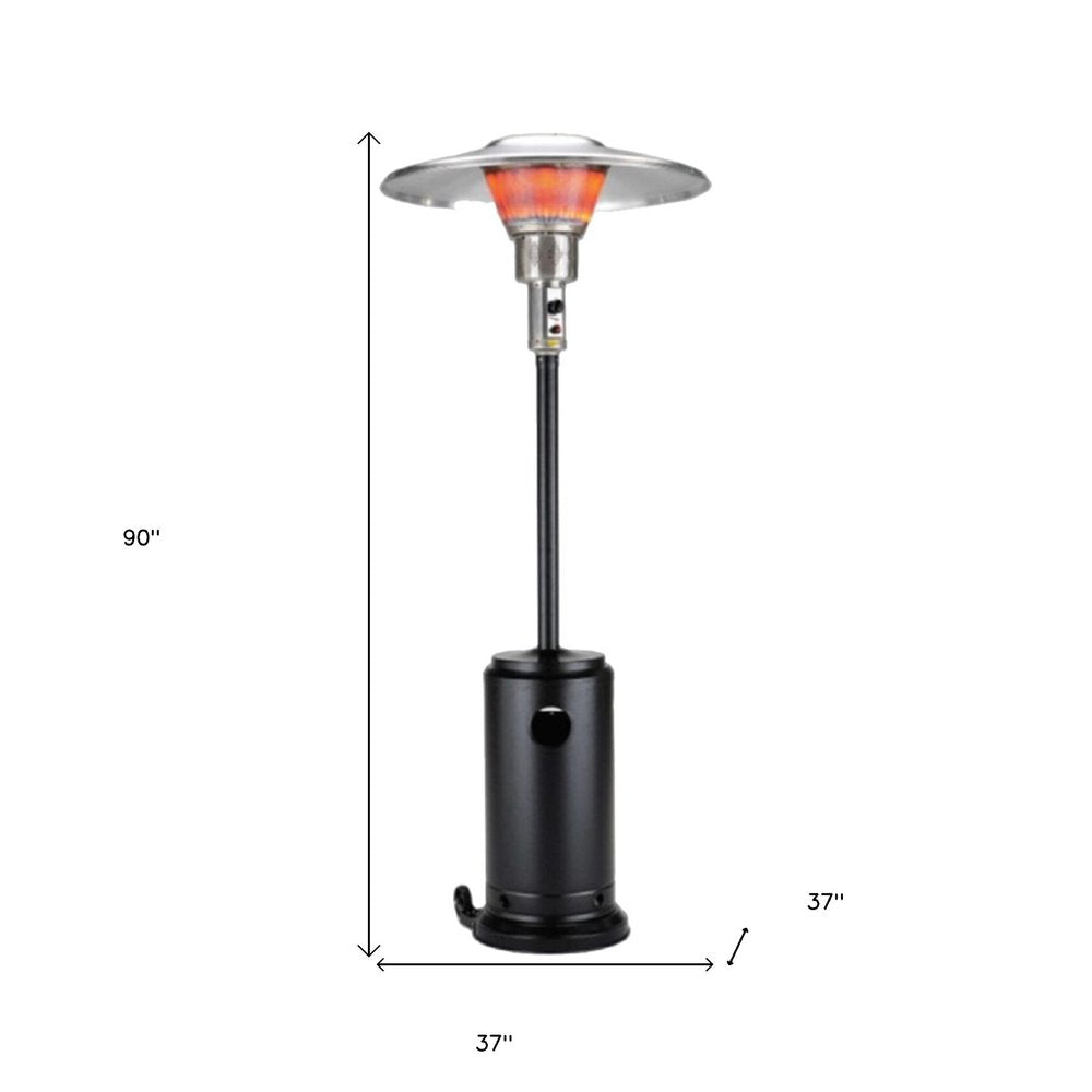 40000 BTU Black Steel Propane Cylindrical Pole Standing Patio Heater HomeRoots