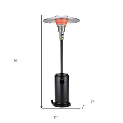 40000 BTU Black Steel Propane Cylindrical Pole Standing Patio Heater HomeRoots