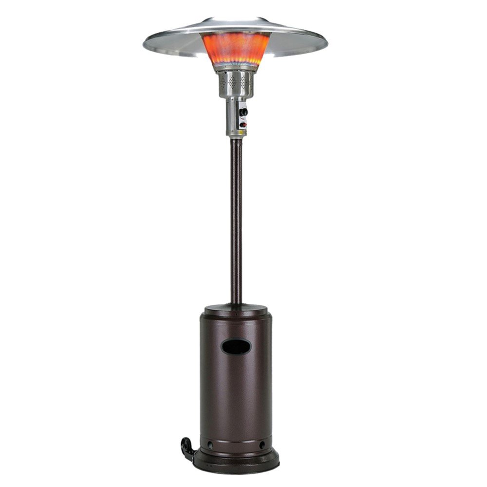 40000 BTU Bronze Steel Propane Cylindrical Pole Standing Patio Heater HomeRoots