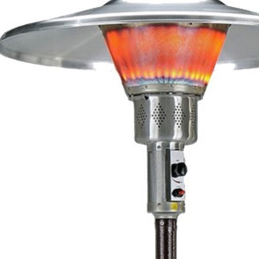 40000 BTU Bronze Steel Propane Cylindrical Pole Standing Patio Heater HomeRoots