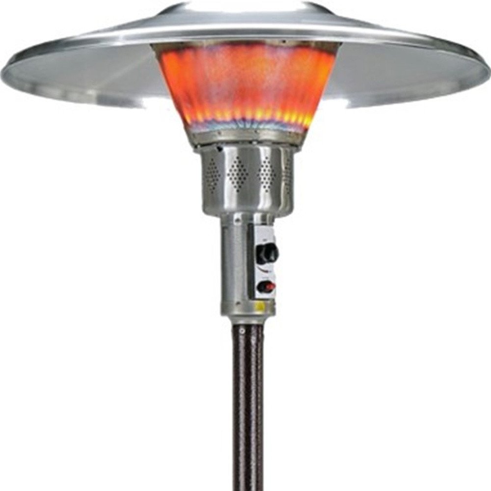 40000 BTU Bronze Steel Propane Cylindrical Pole Standing Patio Heater HomeRoots