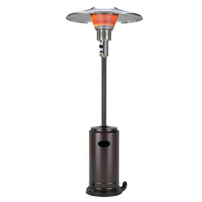 40000 BTU Bronze Steel Propane Cylindrical Pole Standing Patio Heater HomeRoots