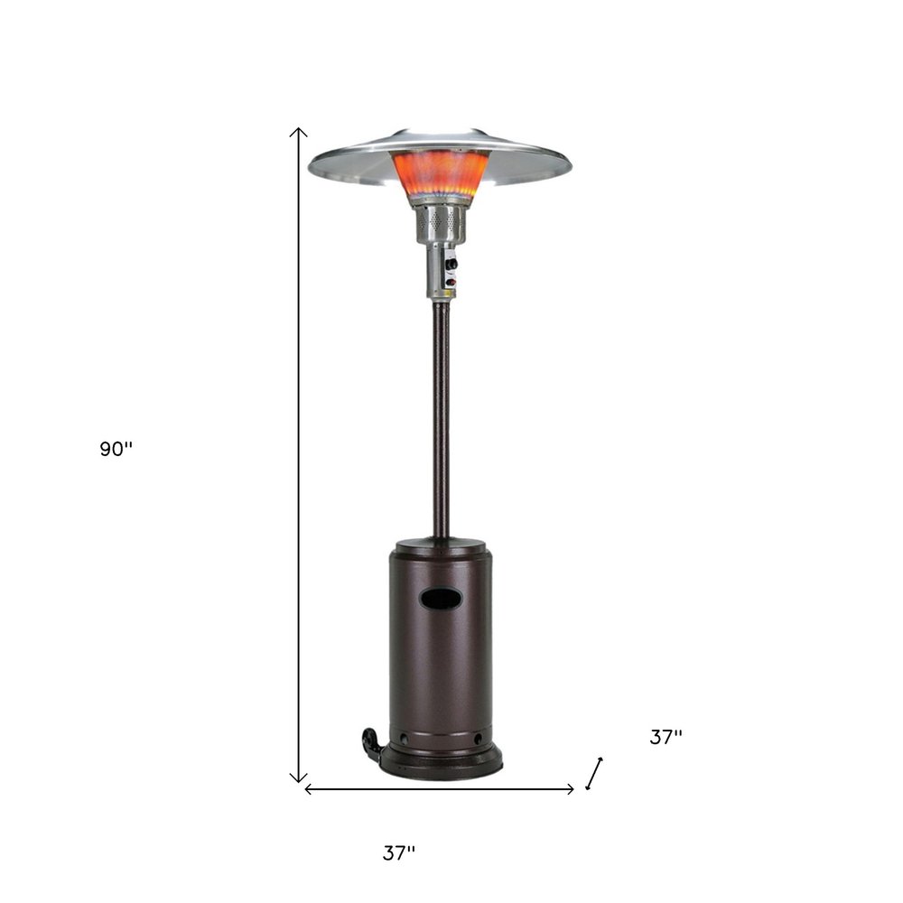 40000 BTU Bronze Steel Propane Cylindrical Pole Standing Patio Heater HomeRoots