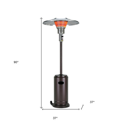 40000 BTU Bronze Steel Propane Cylindrical Pole Standing Patio Heater HomeRoots