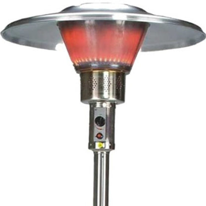 40000 BTU Silver Steel Propane Cylindrical Pole Standing Patio Heater HomeRoots