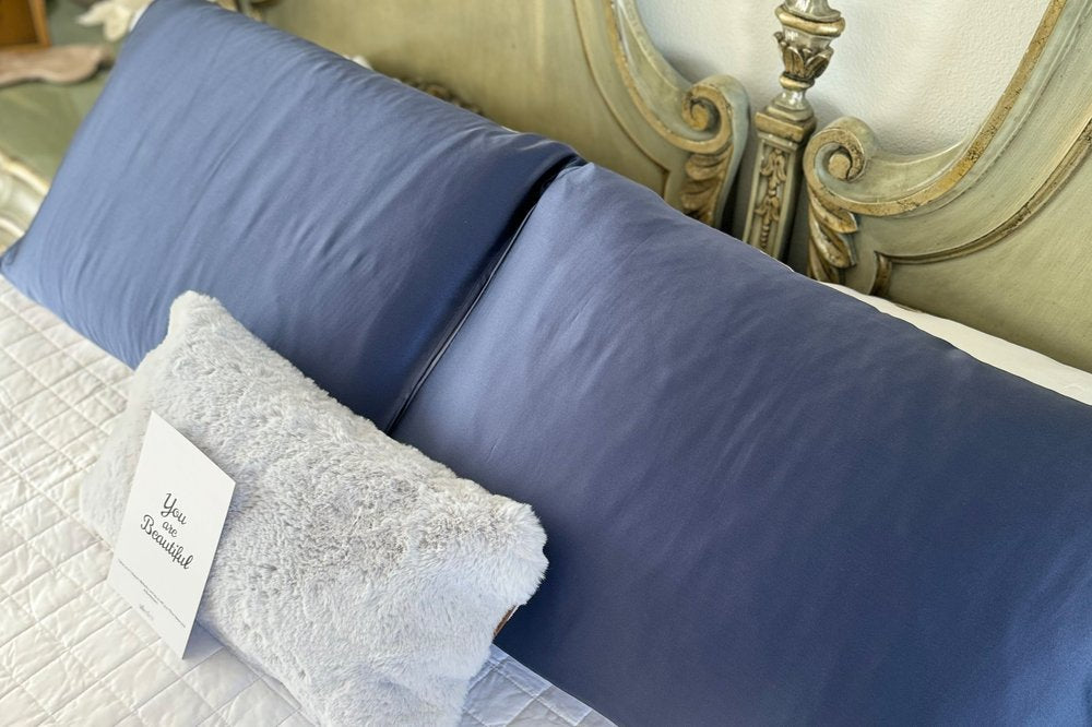 Blue Silk Open Ended Pillowcase HomeRoots
