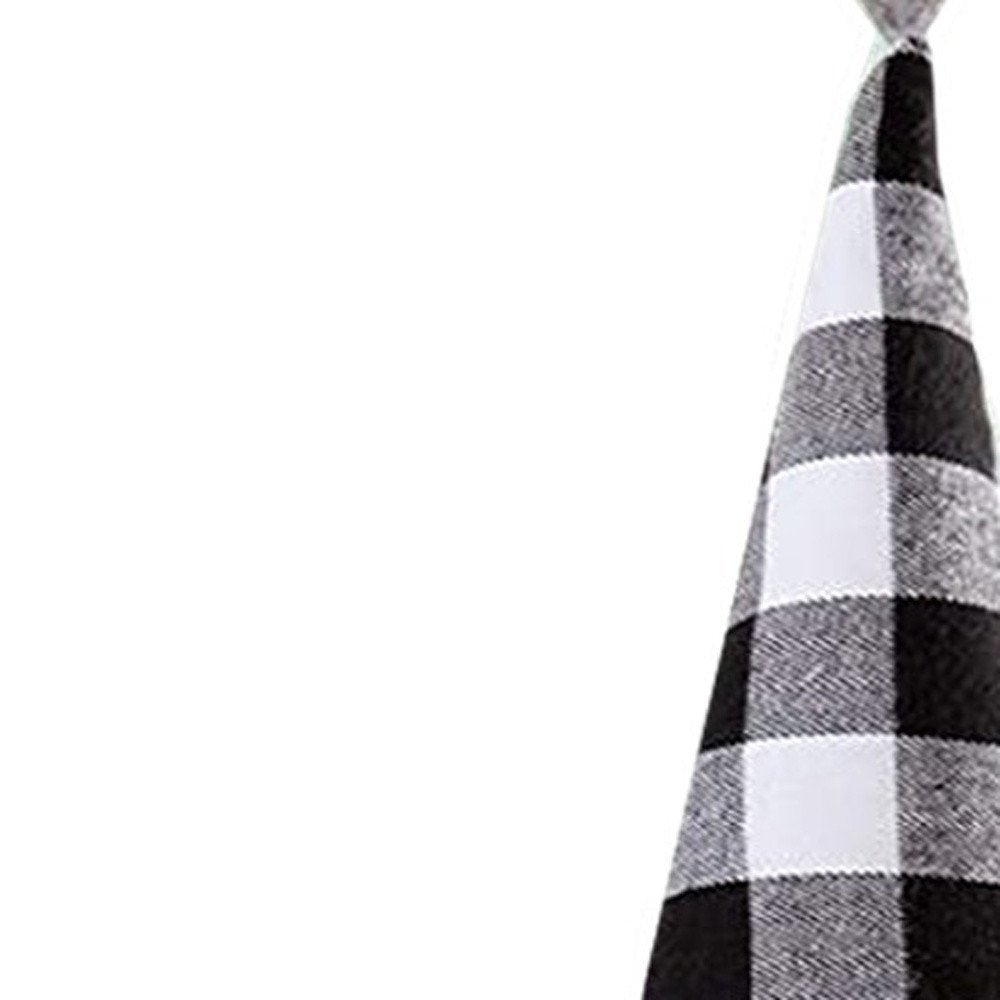 27" Black And White Felt And Faux Fur Gnome Adjustable Height Tree Topper HomeRoots