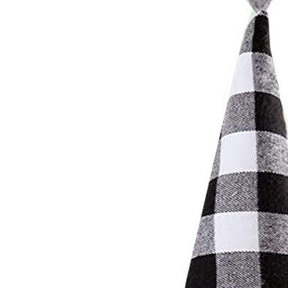 27" Black And White Felt And Faux Fur Gnome Adjustable Height Tree Topper HomeRoots