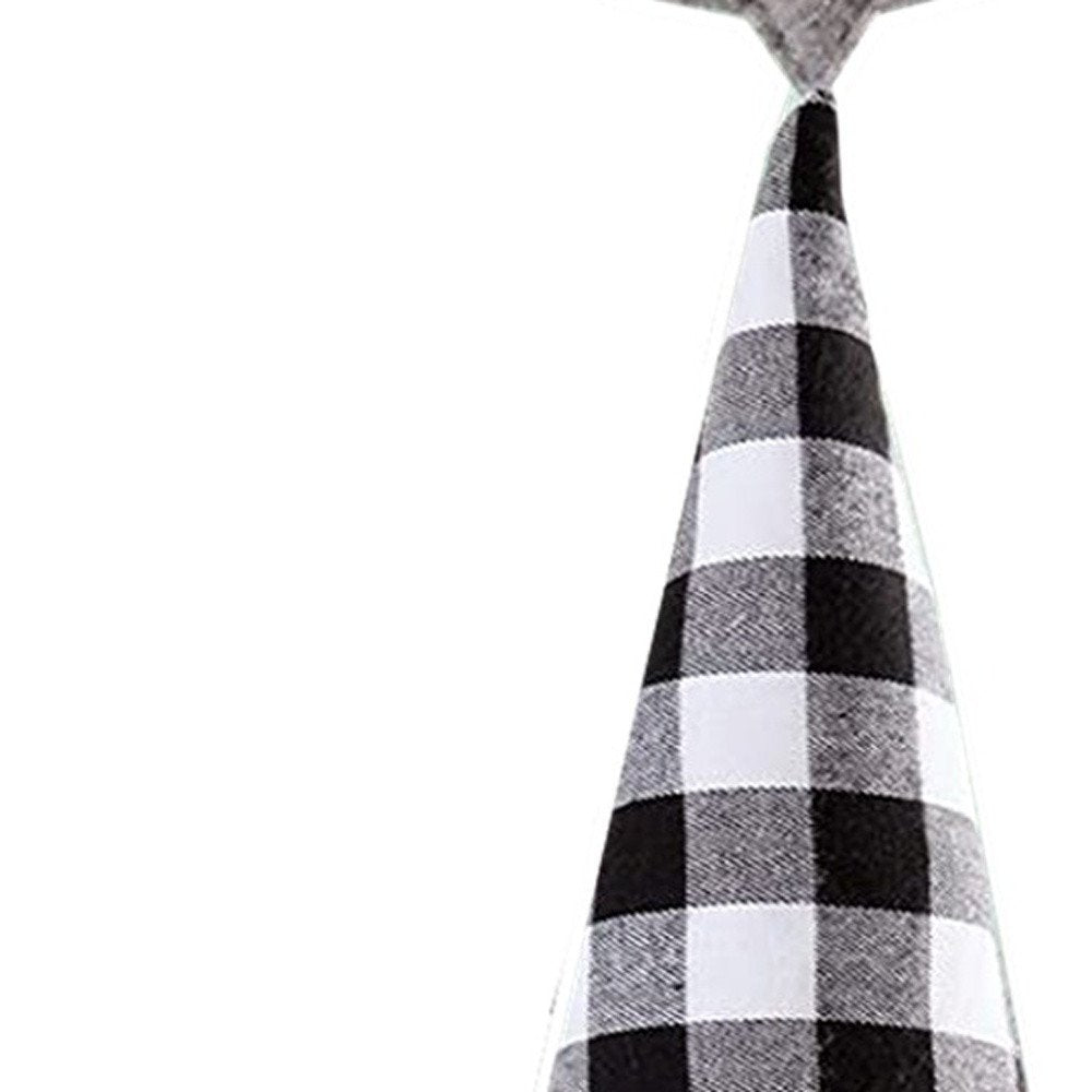 27" Black And White Felt And Faux Fur Gnome Adjustable Height Tree Topper HomeRoots